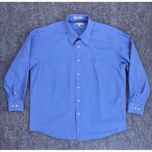 Boca Classics Shirt Mens 16.5 32/33 Blue Dress Long Sleeve Button Down Career